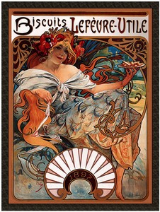 Naszywka Biscuits Lefevre Utile Alfons Mucha