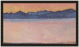 Naszywka Genfersee mit Mont-Blanc im Morgenrot Ferdinand Hodler