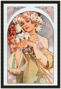 Naszywka Kwiat Alfons Mucha