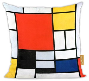 Poduszka Kompozycja w czerwieni, żółci, błękicie i czerni Piet Mondrian