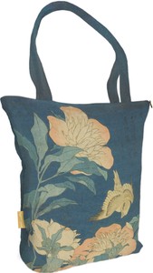 Torba na ramię shopper Kanarek i piwonia Katsushika Hokusai